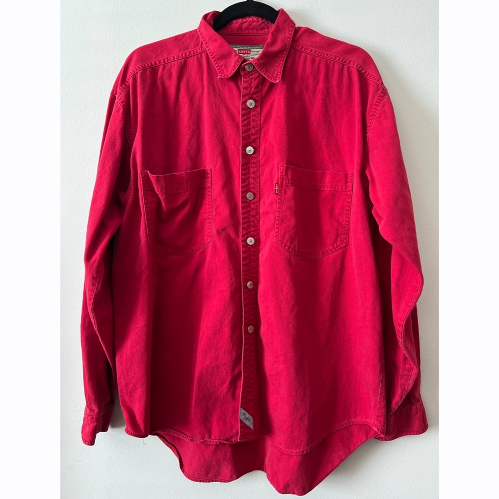 Levi’s Vintage Red Casual Button Down Long Sleeve Shirt Men’s Size Large